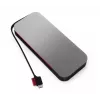 Lenovo Go USB-C klēpjdatora ārējais akumulators (20 000 mAh), litija jonu, melni pelēks, USB A un C tipa