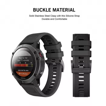 Pulksteņa siksniņa Tech-Protect Garmin Fenix sērijai — saderīga ar Fenix 3, 5X, 3HR, 5X Plus, 6X, 6X Pro, 7X — melna