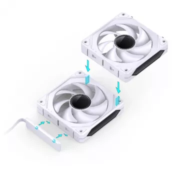 Dzesēšanas ventilators Jonsbo ZL-120W PWM ARGB 120mm Balts — 120 mm, PWM, ARGB