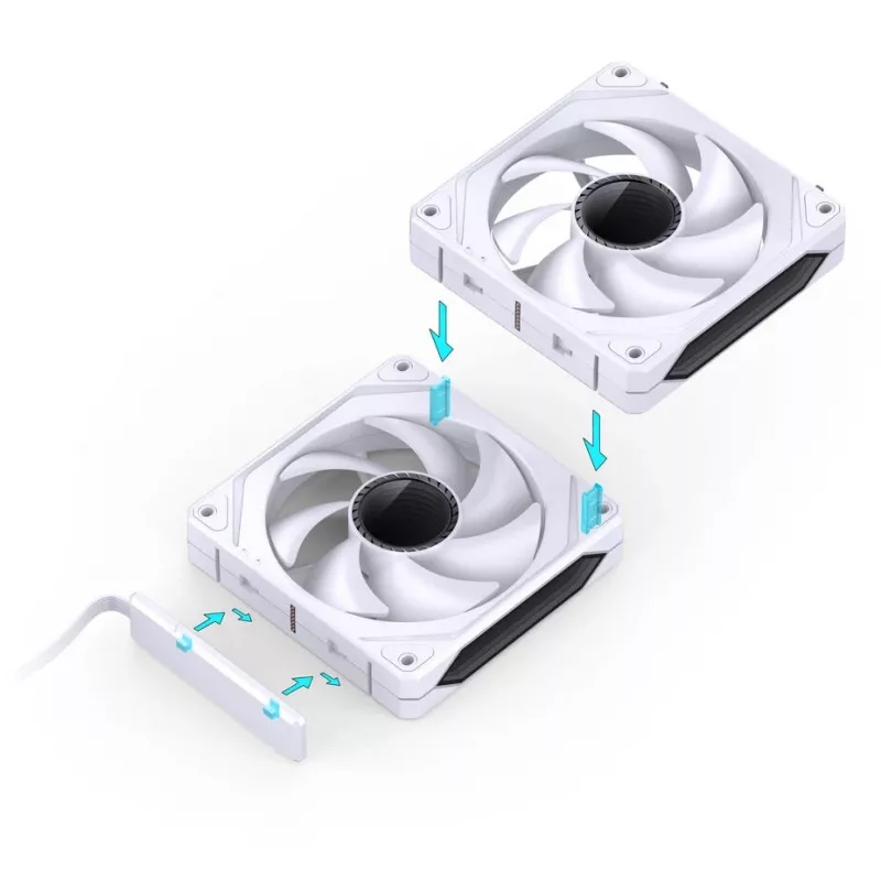 Dzesēšanas ventilators Jonsbo ZL-120W PWM ARGB 120mm Balts — 120 mm, PWM, ARGB