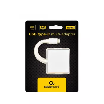 USB grafikas adapteris GEMBIRD A-CM-HDMIF-02-SV, HDMI izeja, līdz 3840×2160, sudraba krāsa, 58,5×51×11,6 mm