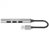 Manhattan USB-A 4-portu centrmezgls, 4x USB-A porti (1x 5 Gbps USB 3.2 Gen1 aka USB 3.0, 3 x 480 Mbps USB 2.0), ar USB barošanu (nav nepieciešams ārējais barošanas avots), alumīnijs