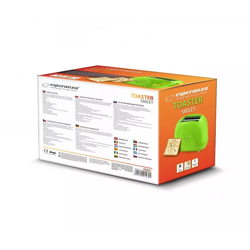 Esperanza EKT003 Smiley tosteris, 750 W, zaļš