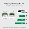 SSD korpuss Unitek S1206A diviem M.2 NVMe PCIe Gen3 x4 diskdziņiem, USB 3.2 Gen 2 (10 Gbit/s), alumīnija, USB-C, komplektā barošanas avots