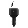 Belkin 75 W 2 portu ar izvelkamo USB-C kabeli automašīnas lādētājs — Kabelis (CCC001HQBK)