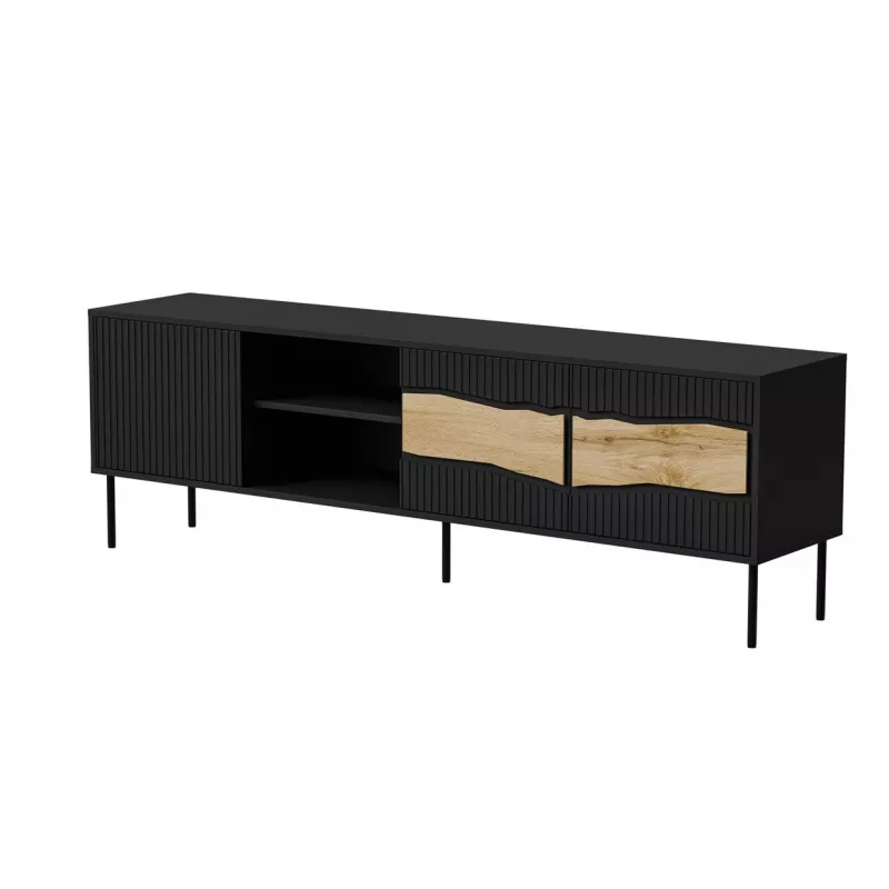 TV skapītis cama meble INSERTO 3D1W 190x40x62 cm melns ar LED