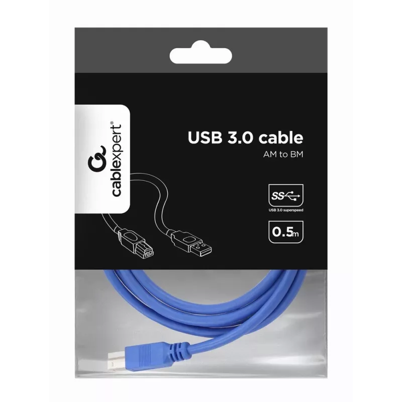 Gembird - USB kabelis - USB Typee a (M) Zu USB Typee B (M) - USB 3.0 - 1.8 M - Moulded - Zils