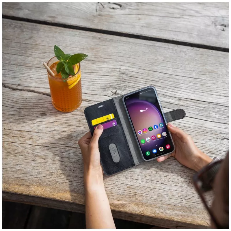 Fiksētais Opus | Grāmatas vāciņš | Xiaomi | 15 Ultra | Mākslīgā āda | Melns