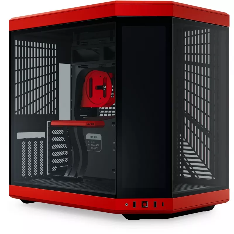 HYTE Y70 Touch Infinite Midi Tower melns, ķiršu krāsa
