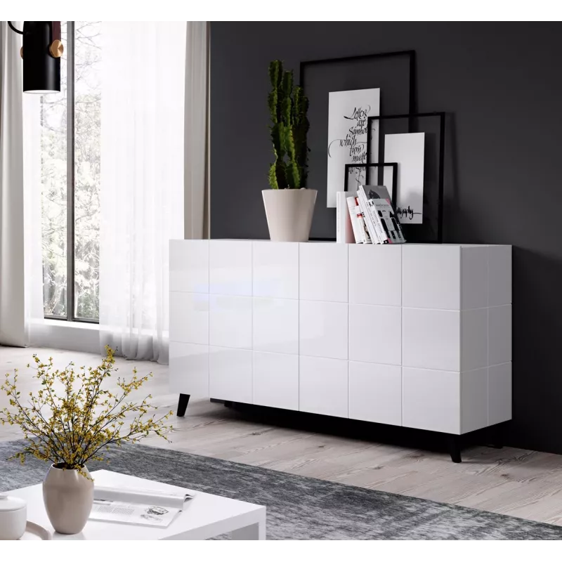 Cama Kumode 2D REJA balts glancēts/balts glancēts