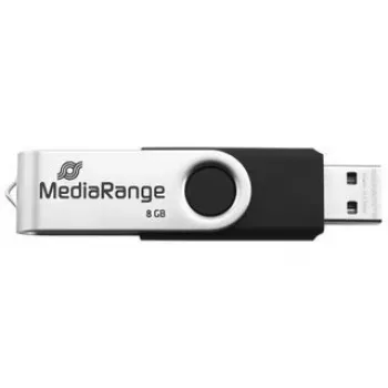 MEDIARANGE MR931-2 - 16 GB - USB Type-A / Micro-USB - 2.0 - 15 MB/s - grozāmais gredzens - Sudraba - Melns