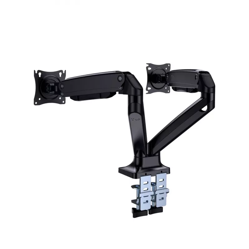 Monitora statīvs GEMBIRD MA-DA2-03 ekrāniem līdz 35 collām, skava, VESA 75x75–100x100, 20 kg, melns, divkāršs