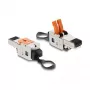 DELOCK RJ45 spraudnis ar fiksatora slēdzeni, 2 kontaktu +/-, bez instrumentiem, kompozīts barošanas savienotājs, vīrišķais, melns/nerūsējošais tērauds