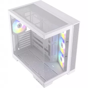 PC korpuss Silentware View A-RGB balta VIEWbalta — mid-tower ar A-RGB apgaismojumu, balta apdare