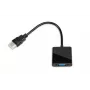 Video kabeļa adapteris IBOX HDMI Type A vīr. uz VGA D-Sub siev., 1080p, melna, 105×25×20 mm