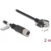 Tīkla kabelis DeLOCK M12 kabelis X-kodēts 8 kontaktu sievišķais savienotājs uz RJ45 spraudni Cat.6A 2 m melns