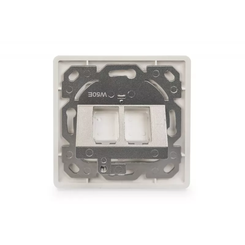 Digitus | Sienas plāksne Keystone moduļiem, Vācu tips, vidējā plāksne 50x50 mm, rāmis 80x80 mm | DN-93801-1