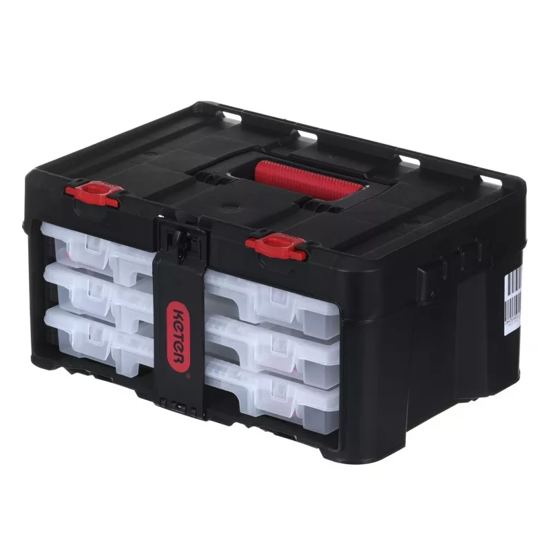 KETER Stack'N'Roll instrumentu kaste (17210831/253380) ar 3 organizatoriem, melna