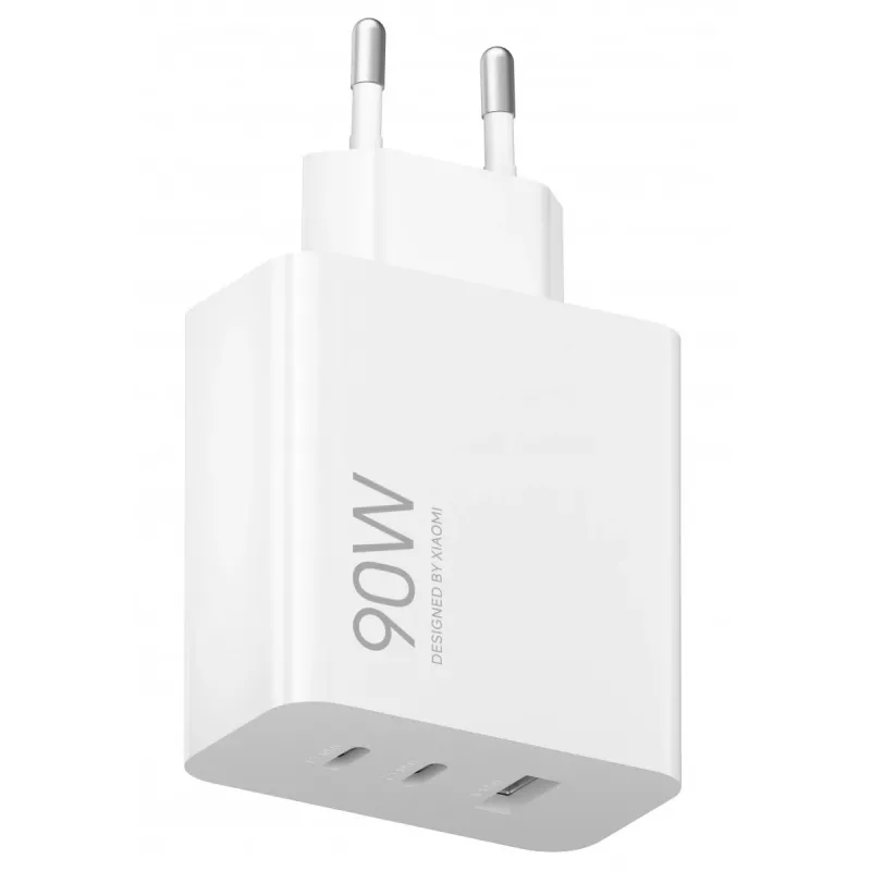 Strāvas adapteris Xiaomi 90W HyperCharge 3-Port EU — 90 W USB lādētājs ar trim izvades portiem (ES spraudnis)