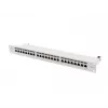 Patch panel 1U LANBERG PPS7-1024-S — 24-portu, Cat7, F/UTP, metāla, 1U (445×102×44,5 mm)