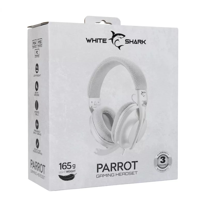 Austiņas White Shark GH-2440 Parrot Balts/Pelēks