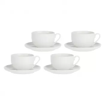LA PORCELLANA BIANCA CORTE 4 krūzīšu komplekts ar apakštasītēm 450 ml