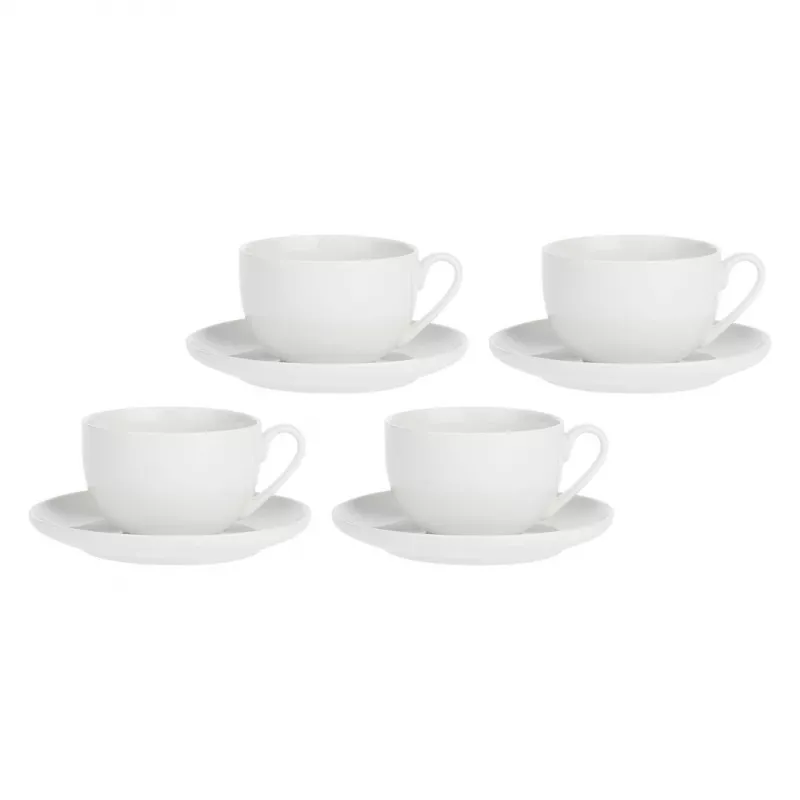 LA PORCELLANA BIANCA CORTE 4 krūzīšu komplekts ar apakštasītēm 450 ml