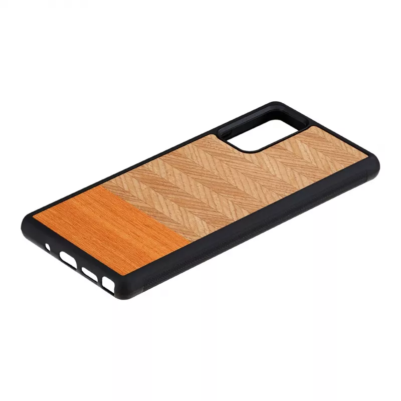 Aizsargājošs telefona maciņš Man and Wood Galaxy Note 20 Herringbone Arancia Melns