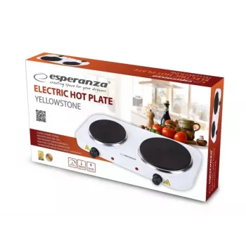 Esperanza EKH014W elektriskā plīts ar 2 zonām, balta