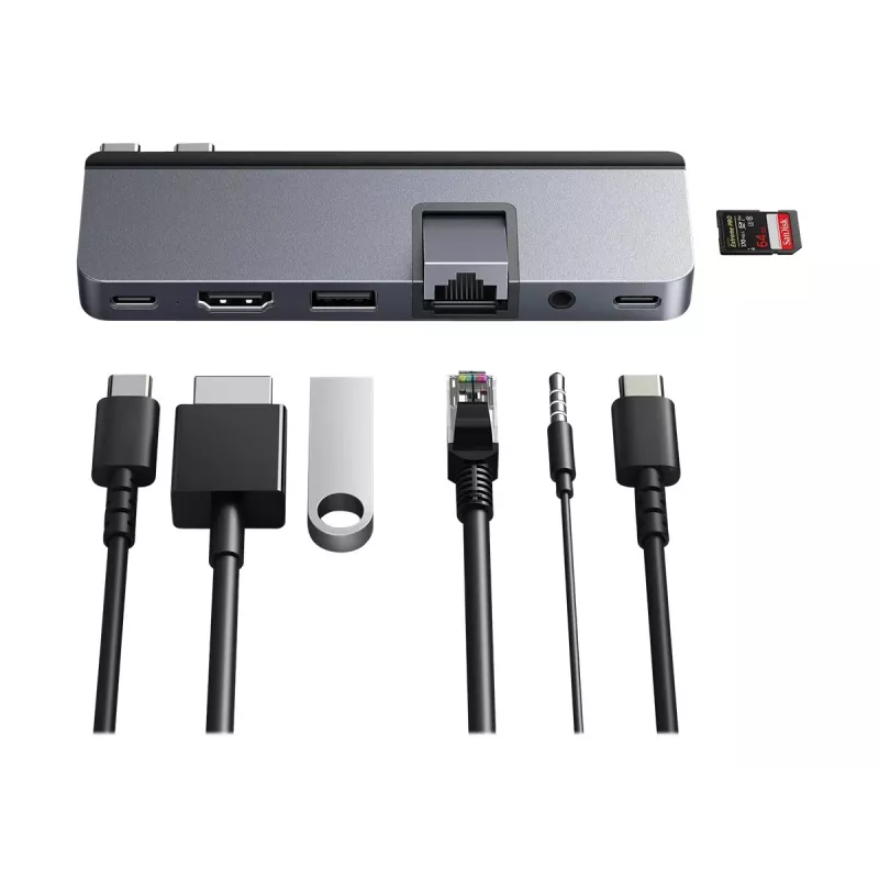 Hyper | HyperDrive DUO PRO 7-in-2 USB-C centrmezgls MacBook Air/Pro 2016-2020 | Ethernet LAN (RJ-45) porti 1 | HDMI portu skaits 1
