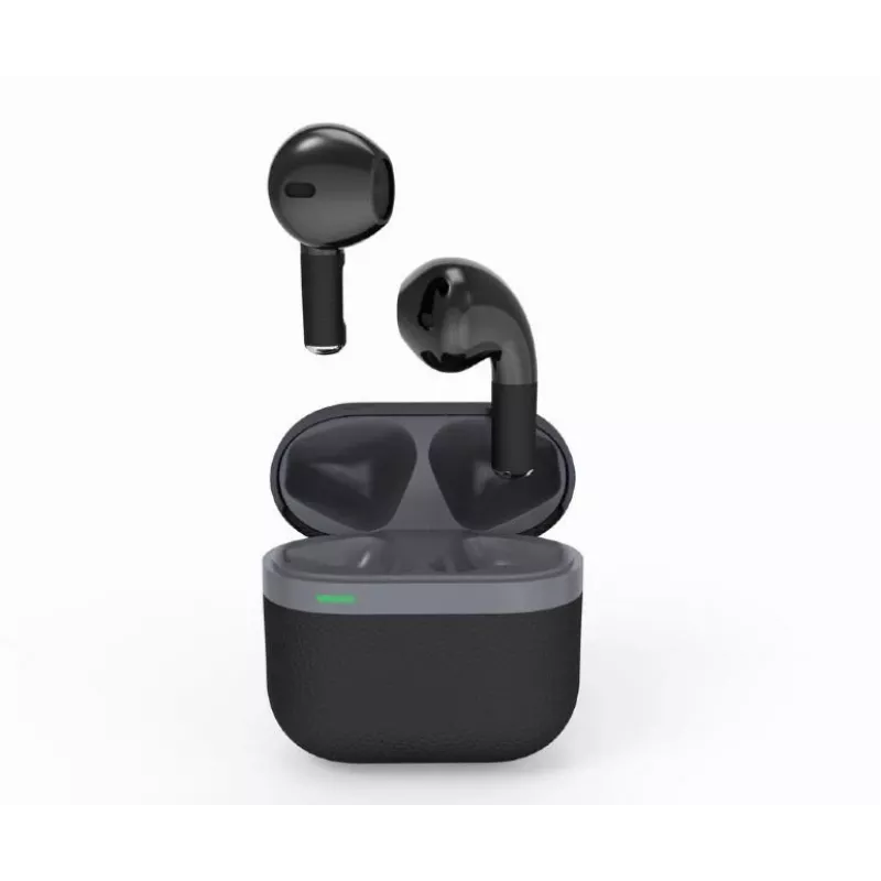 Bluetooth headset GEMBIRD TWS-02-BK, in-ear TWS, Melns/pelēka, up to 5 h playtime, built-in microphone, charging case