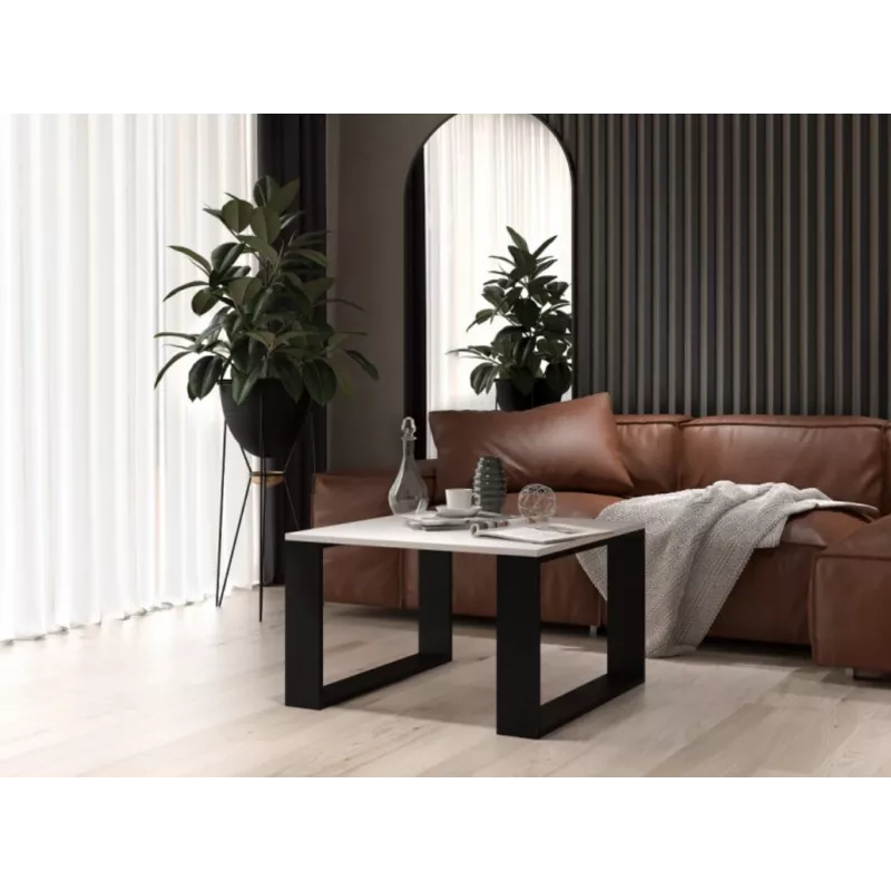 MODERN MINI table 67x67x40 cm Balts/Melns