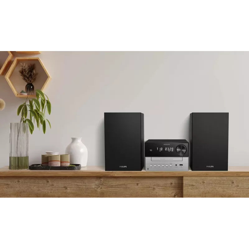 Philips TAM3205M2 mājas audio sistēma Mājas audio mikrosistēma 20 W Melna, Sudraba