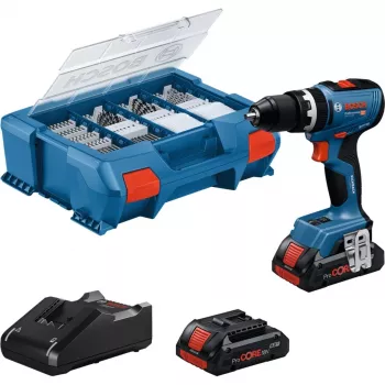 Bezvada triecienatslēga Bosch GSB 18V-65 ar 2x 4,0 Ah akumulatoriem un L-Case