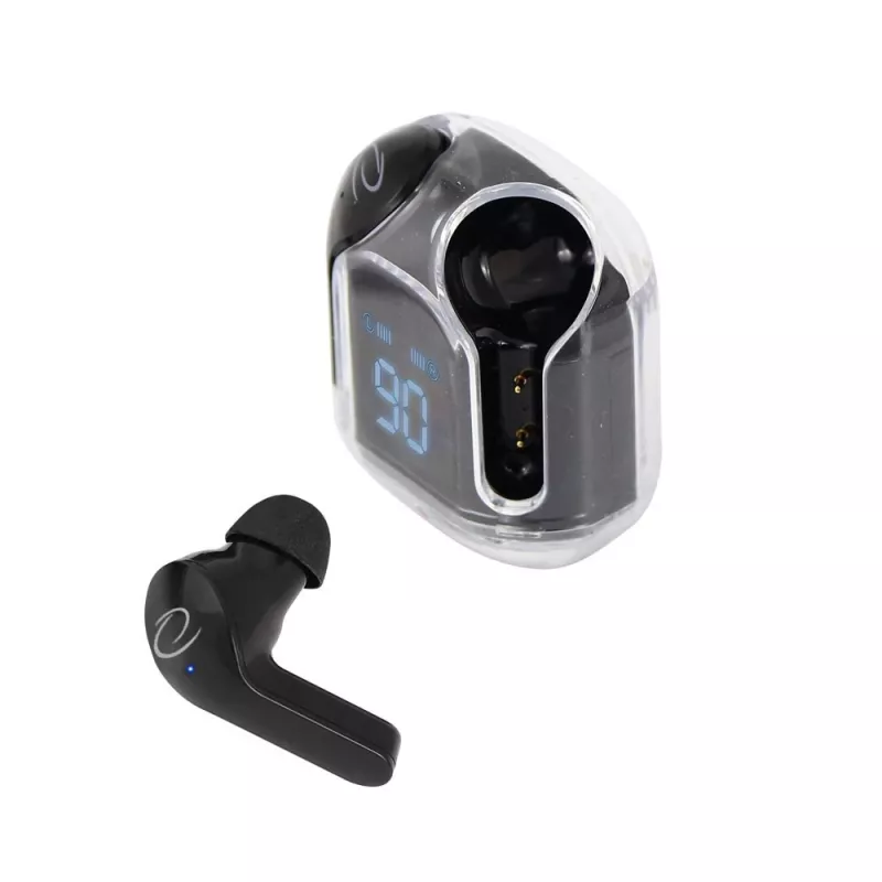 Ievietojamās bezvadu austiņas ESPERANZA EH238K — Bluetooth 5.3, 2,4 GHz, 10 m diapazons, 230 mAh baterija, skārienvadība, melnas