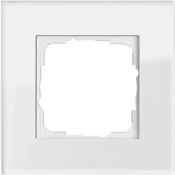 Stikla pārklājuma plāksne GIRA Esprit Glas balta, bezskrūvju, 95×95×9.85 mm