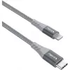 USB 2.0 adaptera kabelis, USB-C spraudnis > Lightning spraudnis (sudrabains/pelēks, 1 metrs, PD, apvalkots apvalkā)
