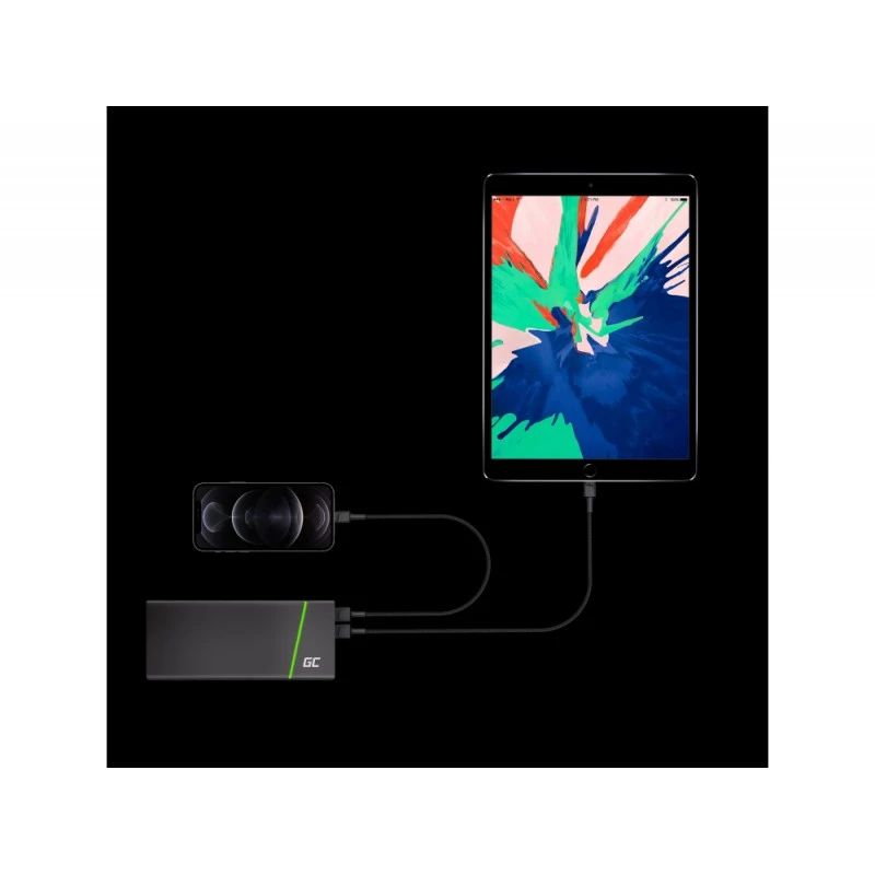 Lightning kabelis zaļa Cell KABGC18 — 2 m, Lightning uz USB-A, melns