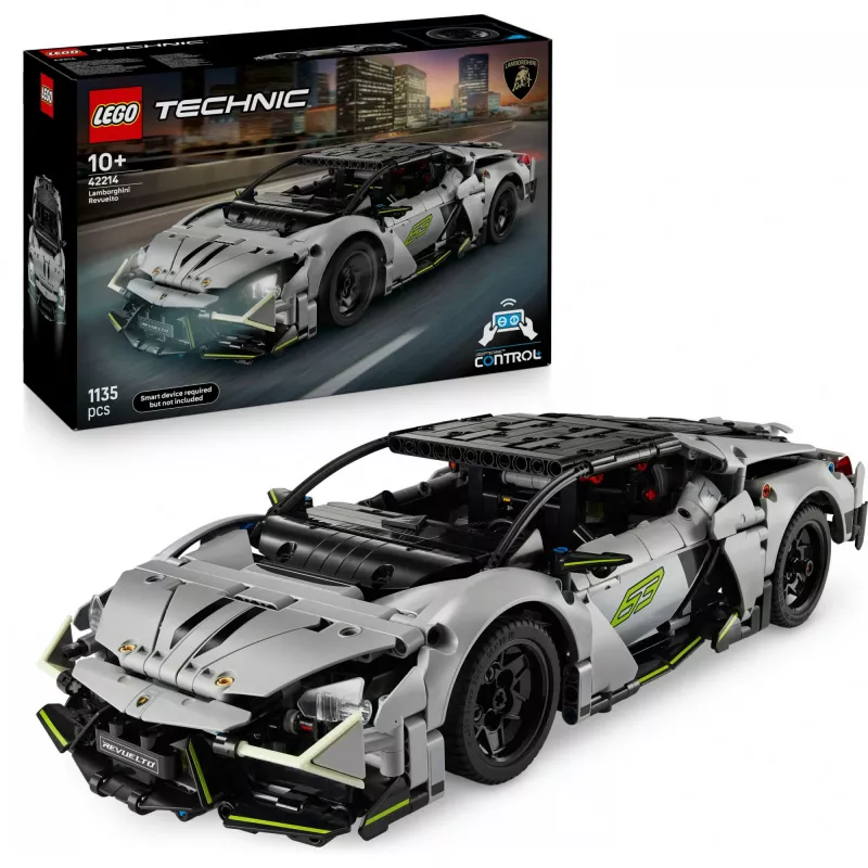 LEGO Technic Superauto Lamborghini Revuelto 42214 — 1:10 mēroga detalizēts konstruktora komplekts, 1 135 detaļas