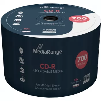 CD-R datu nesējs 700MB 52X 50-GAB. IEPAKOJUMS/MR207 Mediarange