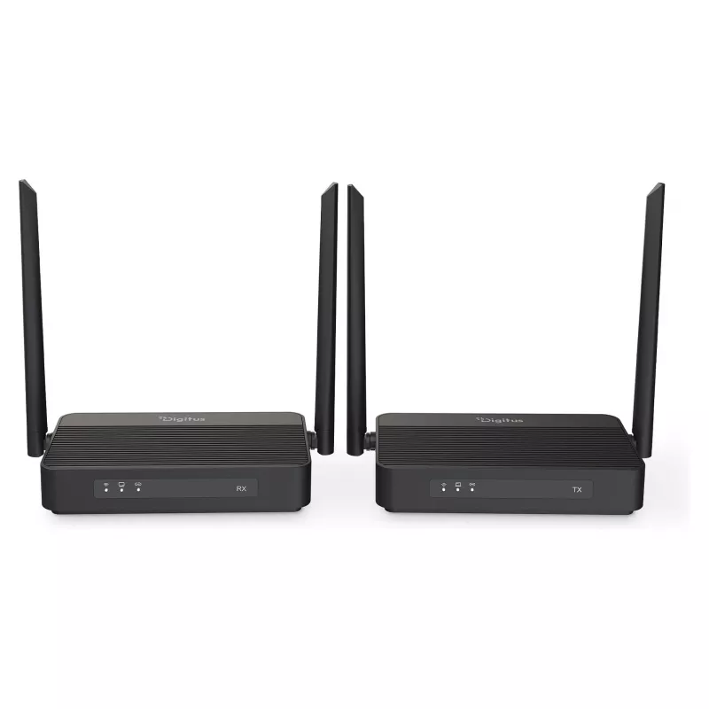 Bezvadu HDMI KVM paplašinātāja komplekts DIGITUS DS-55360 — raidītājs un uztvērējs, bezvadu, 100 m, 4K/60 Hz, HDMI, USB-A/USB-C