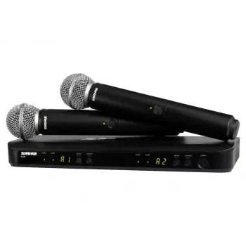 Shure BLX288E/SM58-H8E - bezvadu sistēma ar uztvērēju un diviem SM58 mikrofoniem