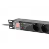 Strāvas sadales bloks LANBERG PDU-PRO-07F-0200-BK — 1U plaukta PDU, 7 Type F rozetes, 16 A, 2 m kabelis, melns
