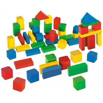 Eichhorn Bunte Holzbausteine 50, Konstruktionsspielzeug