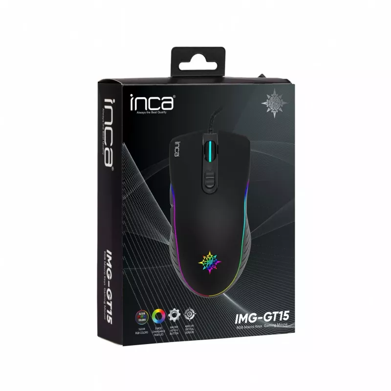INCA Gaming pele IMG-GT15 4800 DPI. RGB. 7 Buttons. USB. SW retail