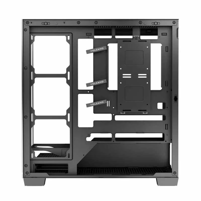 PC korpuss MODECOM Volcano Stellar NF ATX midi tornis, rūdīts stikls, melns, atbalsta ATX/mikro ATX, GPU līdz 420mm, CPU dzesētājs 175mm
