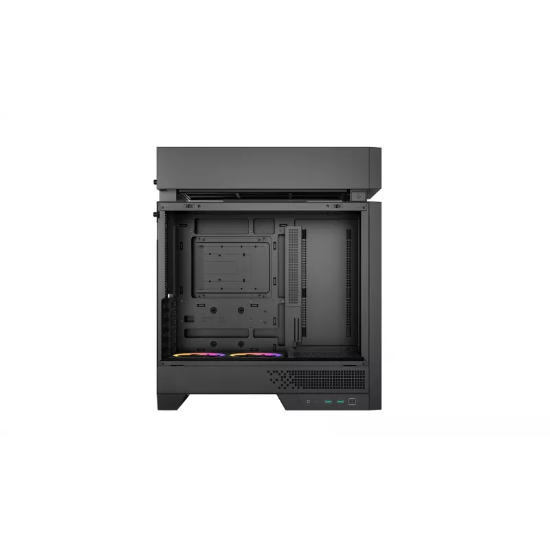 PC korpuss DeepCool CL660 Melns — ATX/Micro-ATX/Mini-ITX, rūdītais stikls, 2x3,5 collu + 1x2,5 collu, priekšā 140 mm, augšā/aizmugurē 120-140 mm
