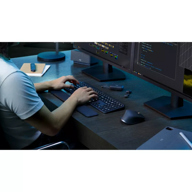 Logitech MX Keys S Combo tastatūra Pele iekļauta Biroja RF Bezvadu + Bluetooth QWERTZ Šveices Grafīts