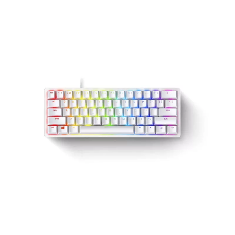 Mehāniskā spēļu tastatūra Razer Huntsman Mini 60% balta USB QWERTY US International optiskie slēdži