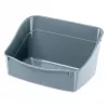 Atvērts stūra pakaišu kastes FERPLAST Rabbit tualete, plastmasa, pelēka, 370×270×185 mm, trušiem